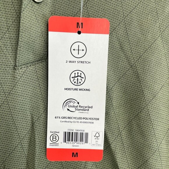 NEW Modern Ambition Men's M Olive Green Polo Shirt Pattern - Picture 8 of 10